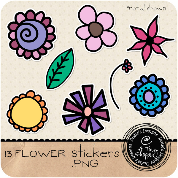 Flower Stickers: Click to download.
