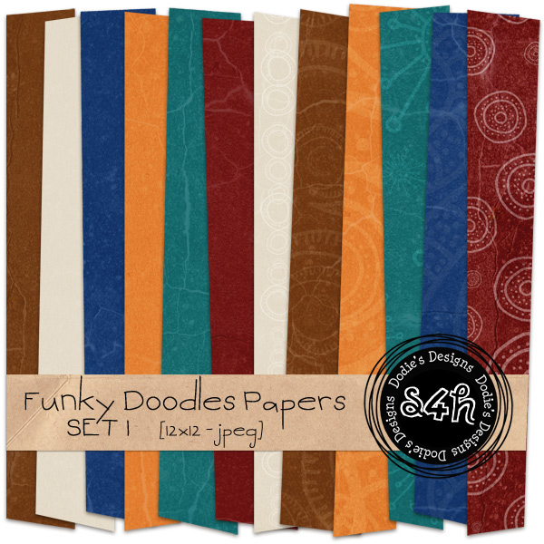 Indian/Paisley Inspired Funky Doodle Papers - {PU} {S4H} - Freebie