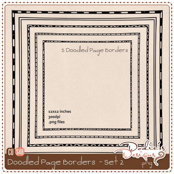 Doodled Borders Freebie - Set 2