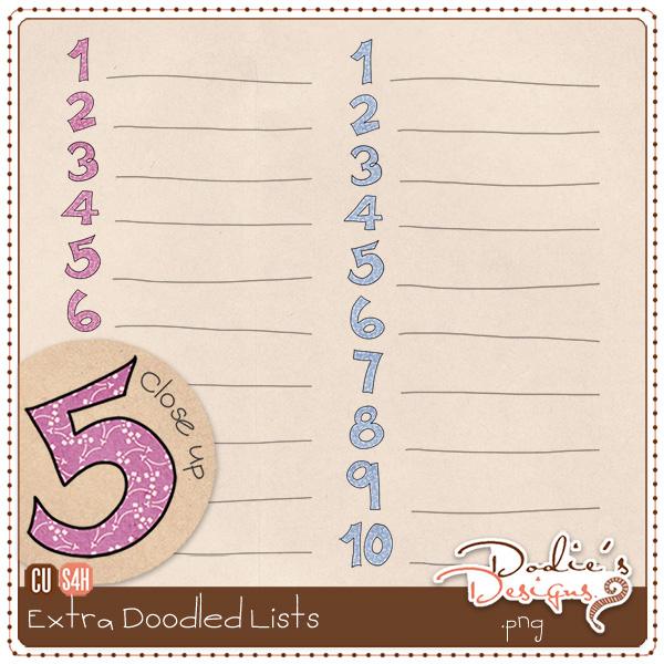 Extra Doodled Numbered Lists