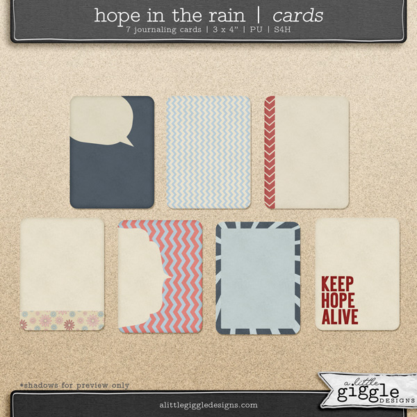 A Little Giggle Designs {Hope in the Rain} Journaling Cards Freebie
