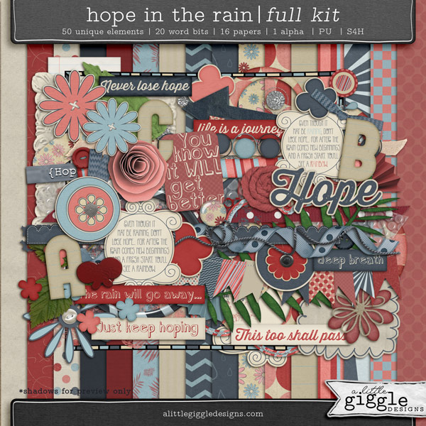 Hope in the Rain Digital Scrapbook Full Kit Preview