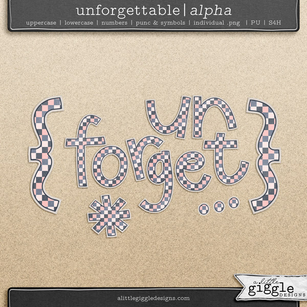 {Unforgettable} Alpha by A Little Giggle Designs Digital Scrapbooking