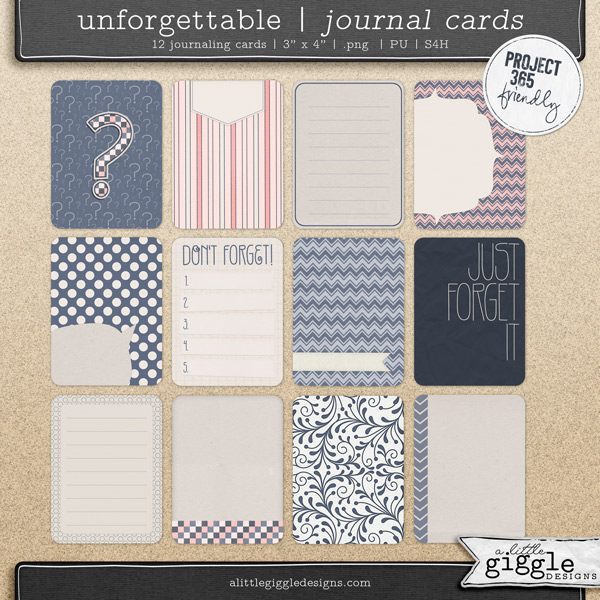 P365 Project Life Journal Cards by A Little Giggle Designs Digital Scrapbooking