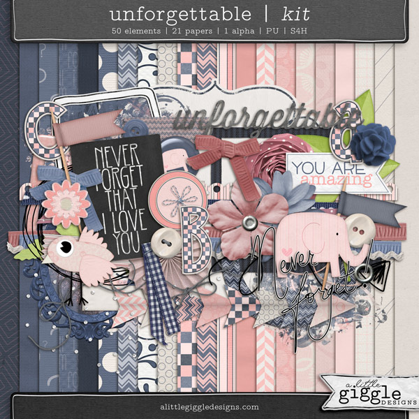 Unforgettable Digital Scrapbooking Kit by A Little Giggle Designs