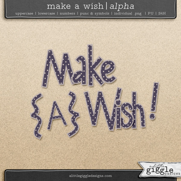 Make a Wish Alpha by A Little Giggle Designs Digital Scrapbooking