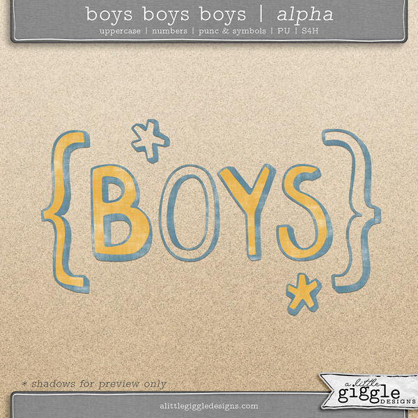 {Boys Boys Boys} Digiscrap Alpha by A LIttle Giggle Designs