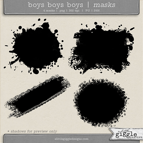 {Boys Boys Boys} Digiscrap Masks by A LIttle Giggle Designs