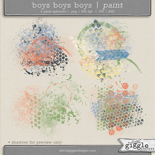 {Boys Boys Boys} Digiscrap Paint Splatter by A LIttle Giggle Designs