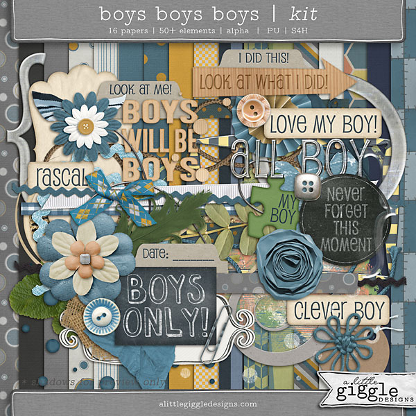 {Boys Boys Boys} Digiscrap Kit by A LIttle Giggle Designs